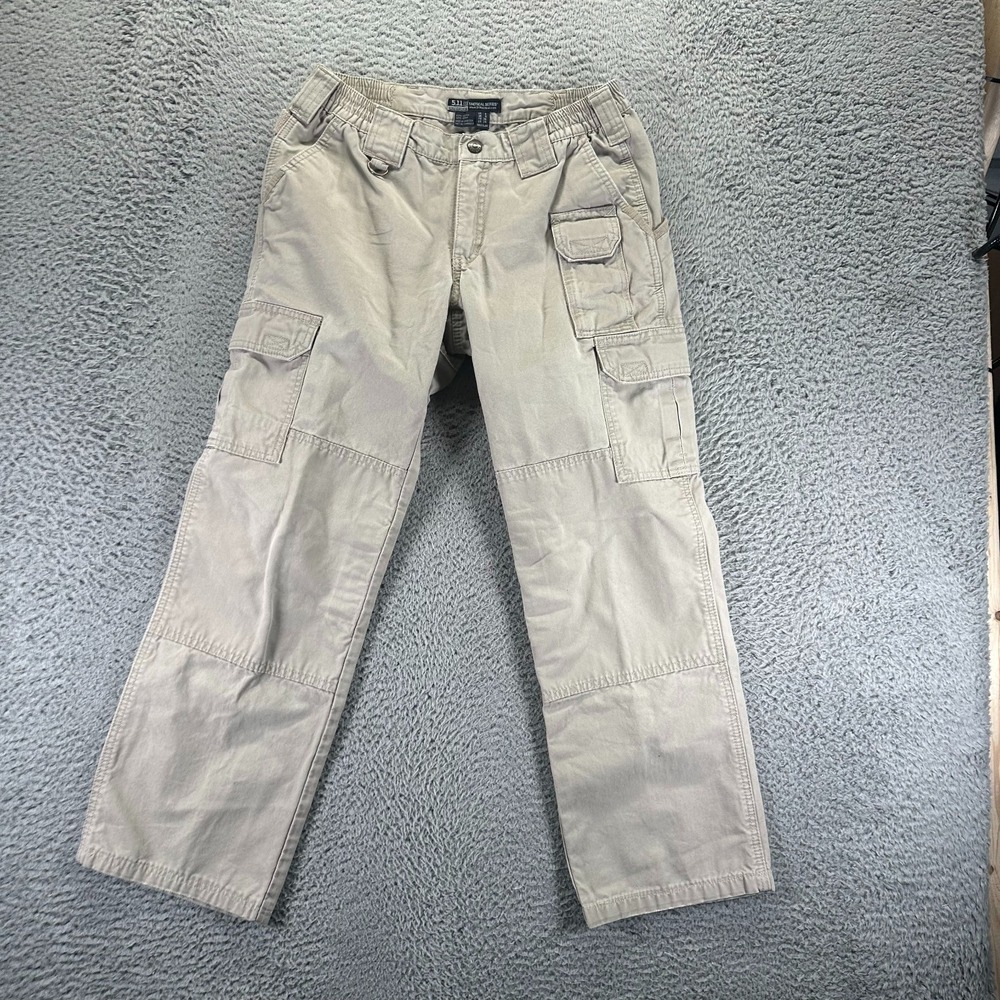 5.11 Tactical Pant Womens 4 Beige Cotton Cargo Straight Leg Utility Workwear